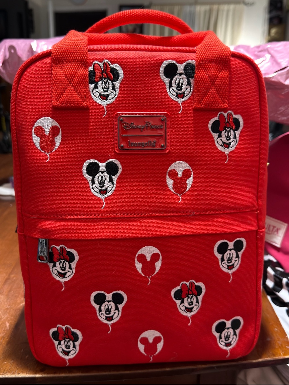 Disney Red Mickey & Minnie Balloon Backpack